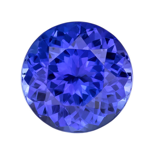 1.35 Carats, Bluish Purplish Color Tanzanite Gem, Round Shape, 6.8 mm
