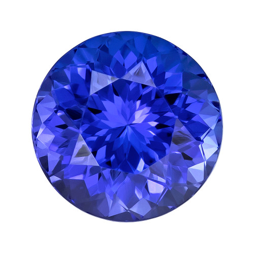 1.47 Carats, Bluish Purplish Color Tanzanite Gem, Round Shape, 6.9 mm
