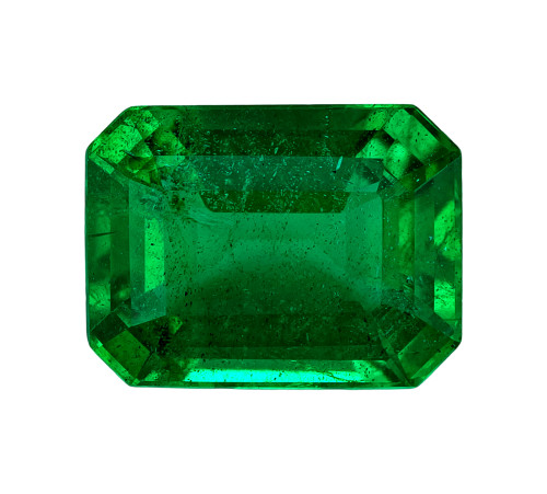 1.50 Carat Vivid Green Emerald Gemstone, Octagon Shape, 8 x 6.1 mm