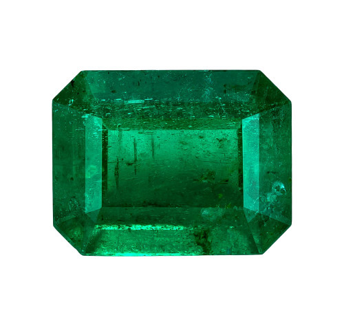 1.66 Carat Vivid Green Emerald Gemstone, Octagon Shape, 8.9 x 6.9 mm