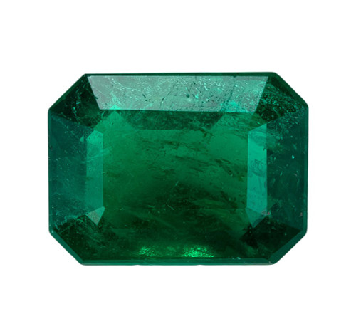 1.98 Carat Vivid Green Emerald Gemstone, Octagon Shape, 9.1 x 6.7 mm
