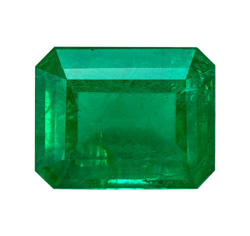 2.15 Carat Vivid Green Emerald Gemstone, Octagon Shape, 9 x 7.1 mm