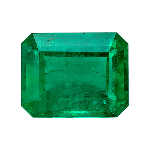 2.12 Carat Vivid Green Emerald Gemstone, Octagon Shape, 8.9 x 7 mm