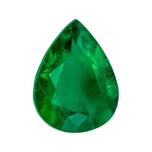 0.95 Carat Emerald Gemstone, Top Gem Quality, Pear Shape, 8 x 6 mm