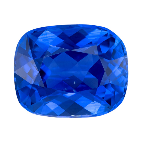 2.98 Carat Blue Sapphire, Vivid RIch Blue Color, Cushion Shape, 8.6 x 7 mm