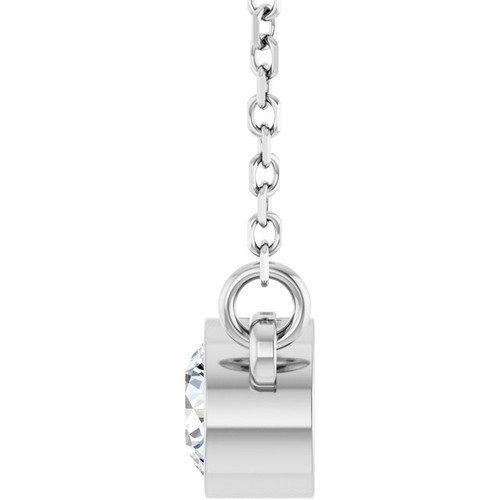 Platinum Natural Diamond Solitarie Necklace 1/4 CT, 18 Inch - $1,924