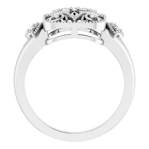 Sterling Silver .05 Carat Total Weight Diamond Ring Size 5