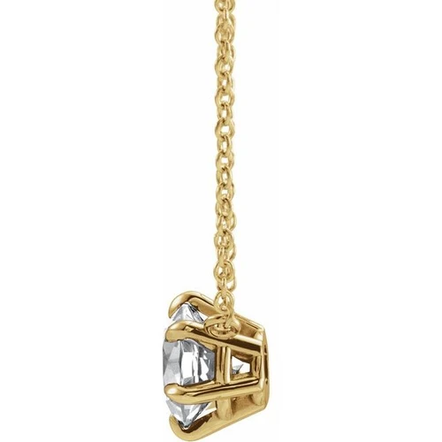 14K Yellow 1/3 CT Natural Diamond Solitaire 18" Necklace  