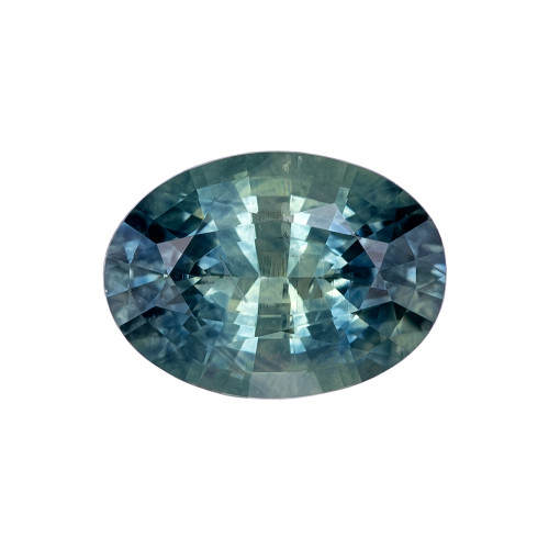 1.04 Carat Pretty Blue Green Sapphire Gem, Oval Shape, 7.2 x 5.3 mm