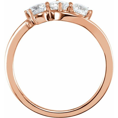 14K Rose 3/4 CTW Lab-Grown Diamond Three-Stone Ring