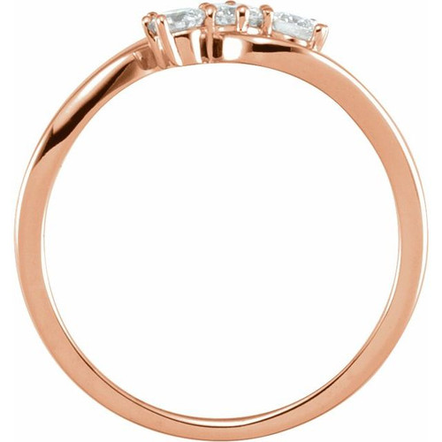 14K Rose 1/4 CTW Lab-Grown Diamond Three-Stone Ring