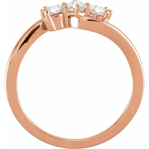 14K Rose 1/3 CTW Lab-Grown Diamond Three-Stone Ring
