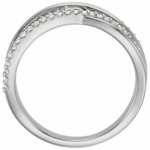 14K White 1/5 CTW Lab-Grown Diamond Criss-Cross Ring
