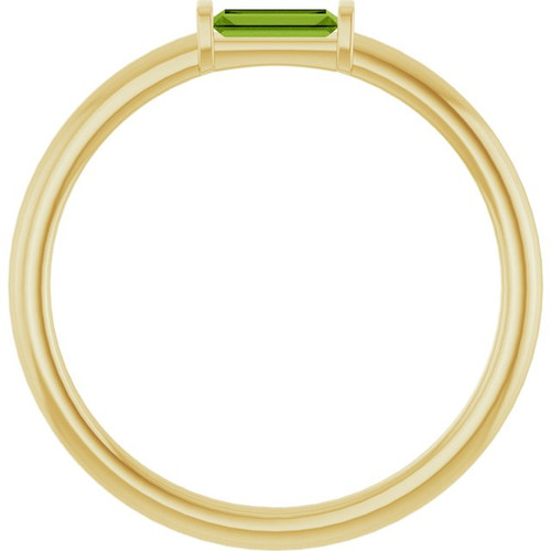 14K Yellow Natural Peridot Stackable Ring