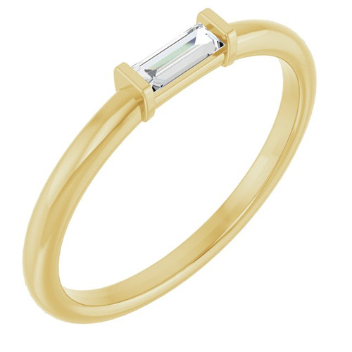 14K Yellow 1/10 CTW Lab-Grown Diamond Stackable Ring