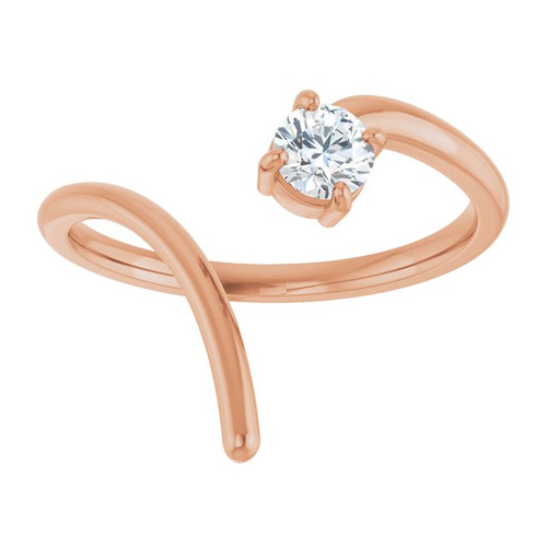 14K Rose 1/4 CT Lab-Grown Negative Space Ring