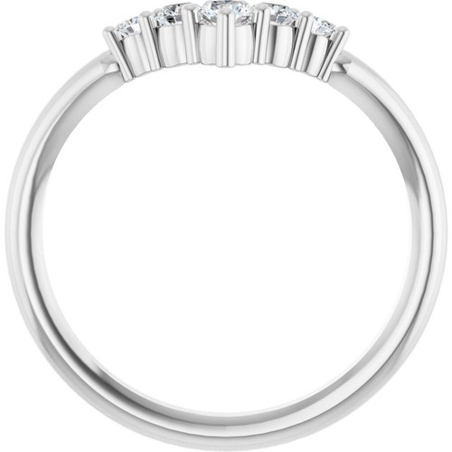14K White 1/4 CTW Natural Diamond Graduated V Ring