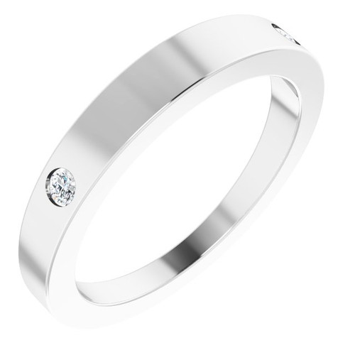 14K White .05 Natural Diamond Engravable Ring
