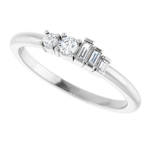Sterling Silver 1/8 CTW Natural Diamond Stackable Ring