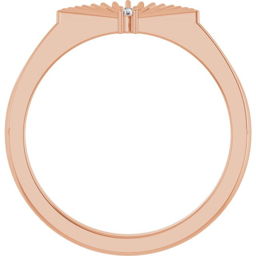 14K Rose .015 CT Natural Diamond Fan Ring