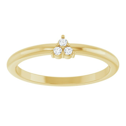 14K Yellow .04 CTW Natural Diamond Cluster Ring
