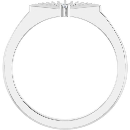 Platinum .015 CT Natural Diamond Fan Ring