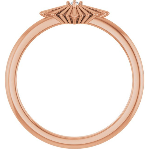 14K Rose .015 CT Natural Diamond Star Ring