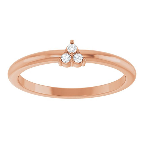 14K Rose .04 CTW Natural Diamond Cluster Ring