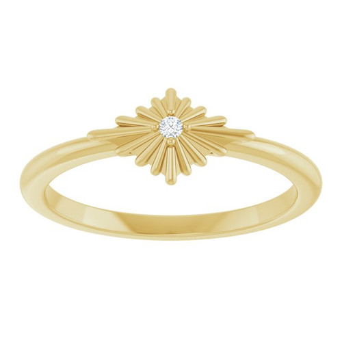 14K Yellow .015 CT Natural Diamond Star Ring