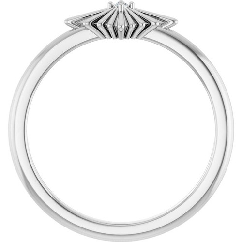Platinum .015 CT Natural Diamond Star Ring