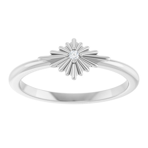 Platinum .015 CT Natural Diamond Star Ring
