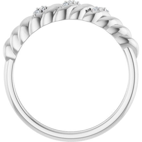 Sterling Silver .04 CTW Natural Diamond Dome Ring