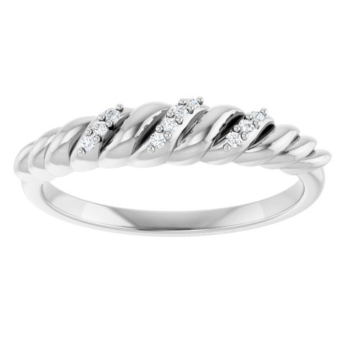 Sterling Silver .04 CTW Natural Diamond Dome Ring