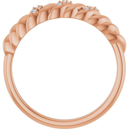 14K Rose .04 CTW Natural Diamond Dome Ring