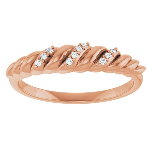 14K Rose .04 CTW Natural Diamond Dome Ring