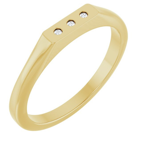 14K Yellow .02 CTW Natural Diamond Three-Stone Ring