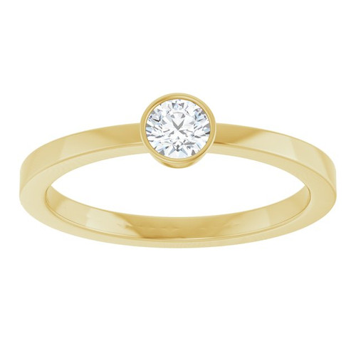 14K Yellow 1/5 CT Natural Diamond Ring