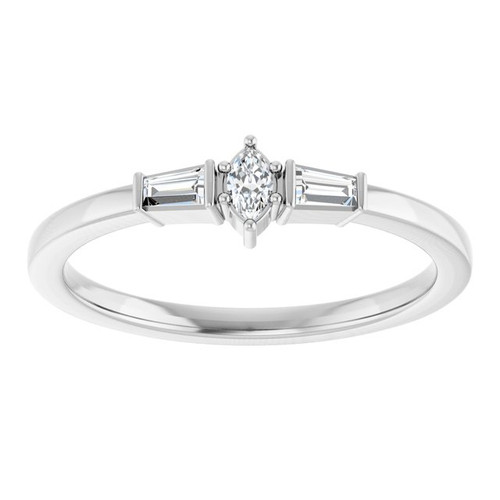 Platinum 1/6 CTW Natural Diamond Semi-Set Stackable Ring