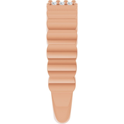 14K Rose .04 CTW Natural Diamond Cigar Ring