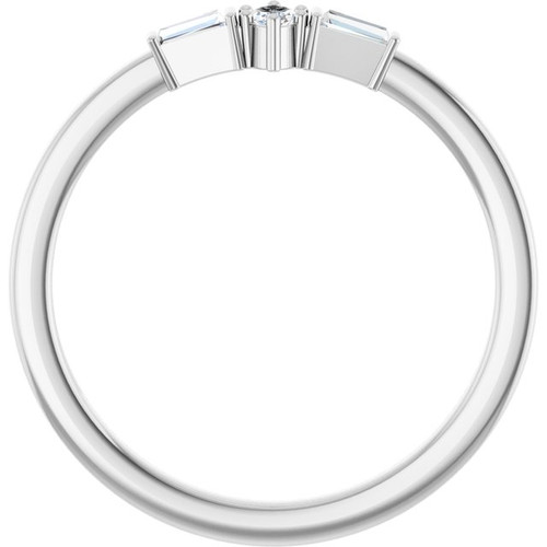 14K White 1/6 CTW Natural Diamond Semi-Set Stackable Ring