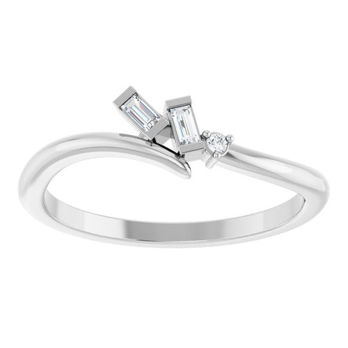 Sterling Silver .06 CTW Natural Diamond Bypass Ring
