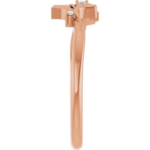 14K Rose .015 CTW Natural Diamond Floral Ring