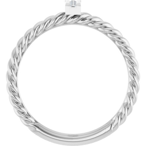 Platinum .03 CTW Natural Diamond Rope Ring