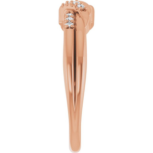 14K Rose .07 CTW Natural Diamond Knot Ring