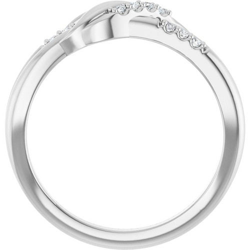 14K White .07 CTW Natural Diamond Knot Ring