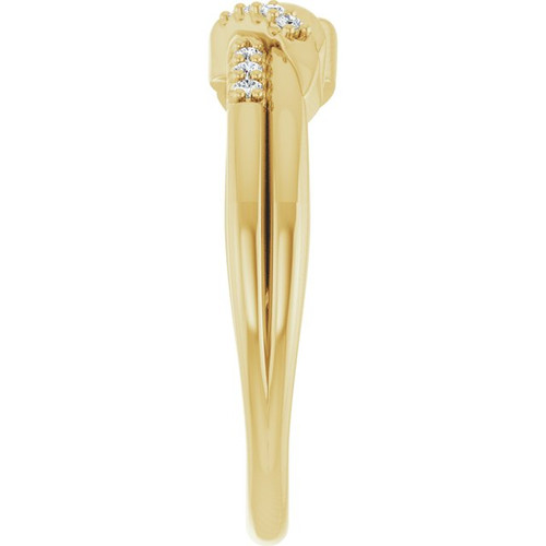 14K Yellow .07 CTW Natural Diamond Knot Ring