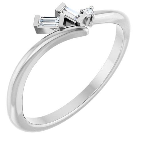 Platinum .06 CTW Natural Diamond Bypass Ring