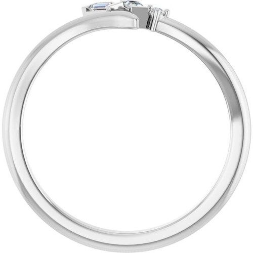 Platinum .06 CTW Natural Diamond Bypass Ring