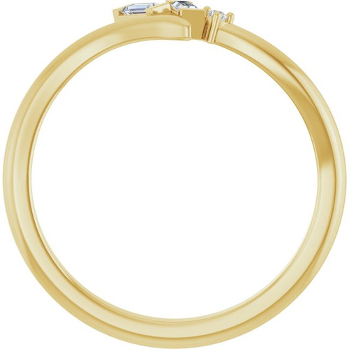 14K Yellow .06 CTW Natural Diamond Bypass Ring