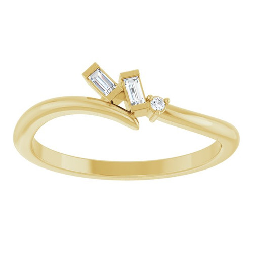 14K Yellow .06 CTW Natural Diamond Bypass Ring